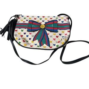 Brighton Loce & Joy Multicolor Heart and Bow zip top Crossbody Bag